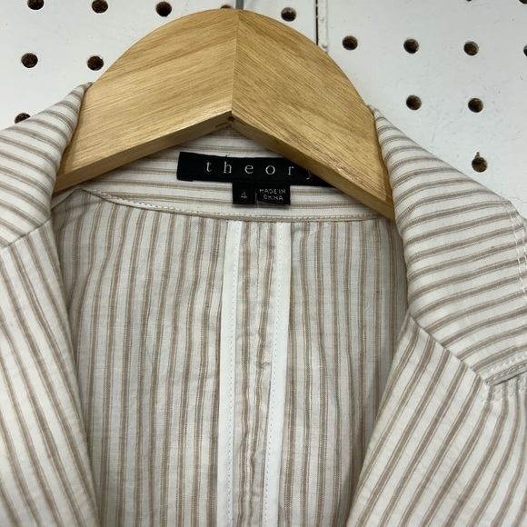 Theory Striped Beige Blazer - Picture 2 of 5